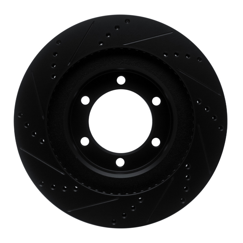 Lexus GX470 Brake Rotor (1) - Front Right - R1 Concepts - Drilled & Slotted - Black - `03-`09